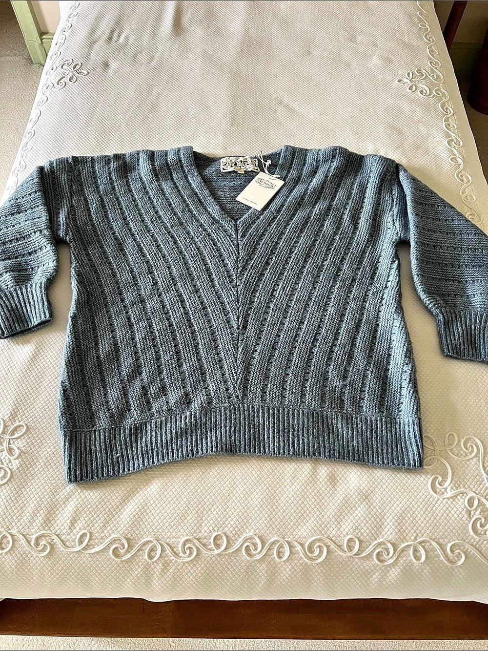Pink Martini Beverly Sweater V-Neck Blue Small NWT